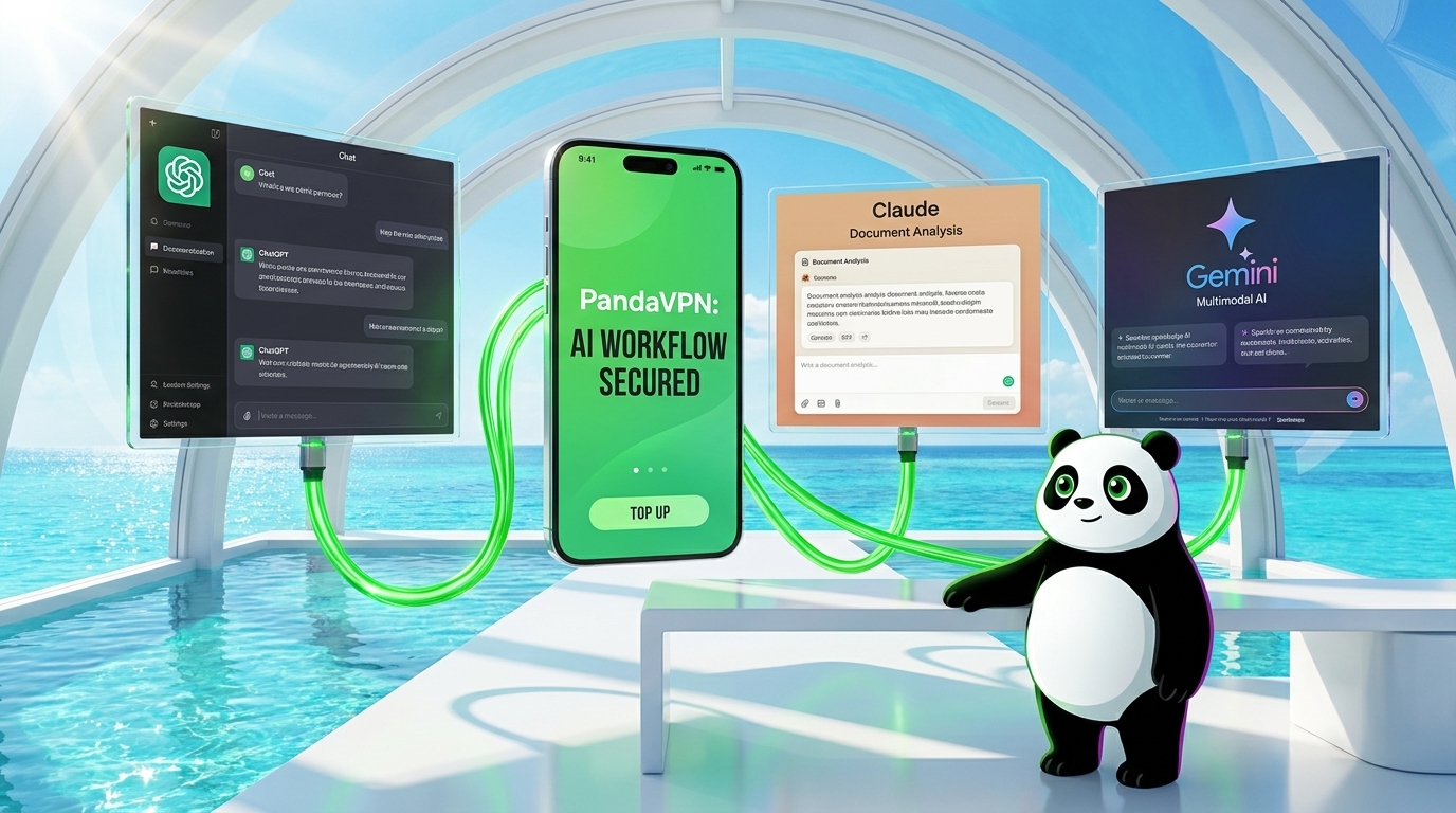 Secure Your AI Workflow: How to Use ChatGPT, Claude, and Gemini with PandaVPN
